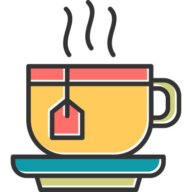 Çay Kupası satırı vektör simgesi