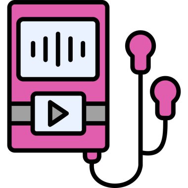 Music Player vektör simgesi modern basit tasarım