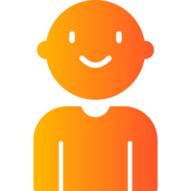 Mutlu gülümseyen yüzlü Baby Boy, basit bir web çizimi. 