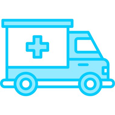 Ambulans. Web simgesi basit illüstrasyon 
