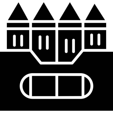 Boya kalemleri. Web simgesi basit illüstrasyon