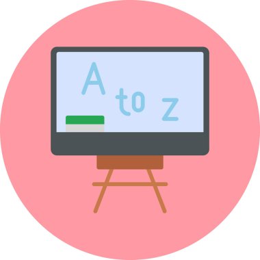 Beyaz tahta modern simge, vektör illüstrasyonu