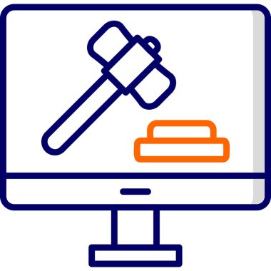 Açık Artırma web simgesi basit illüstrasyon