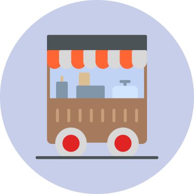 Yemek arabası. Web simgesi basit illüstrasyon