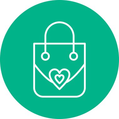 Bir alışveriş poşeti simgesinin vektör çizimi 