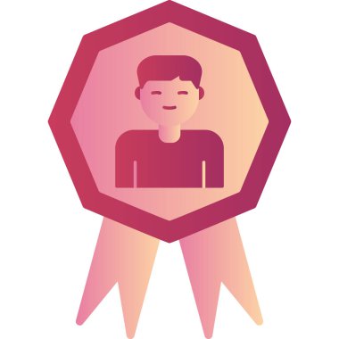 Ayın çalışanı modern ikon vektör illüstrasyonu