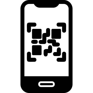 QR kodlu cep telefonu, web illüstrasyon tasarımı