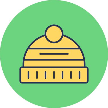 Kış Şapkası. Web simgesi basit illüstrasyon