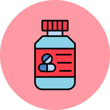 Pills bottle modern vector icon illustration
