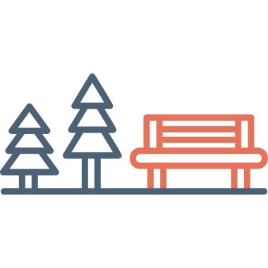 Dinlenme Alanı Web simgesi basit illüstrasyon 