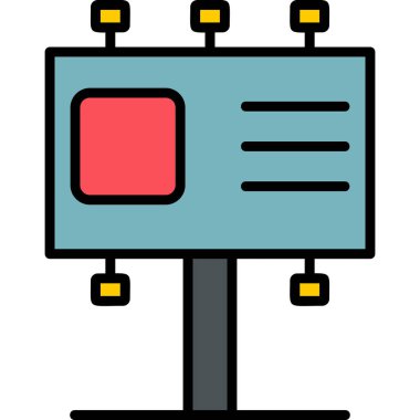 Reklam panosu. Web simgesi basit illüstrasyon