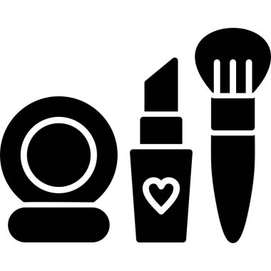 Makyaj simgesi, modern tasarım illüstrasyonu