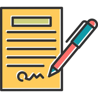 Contract icon, vector illustration simple design
