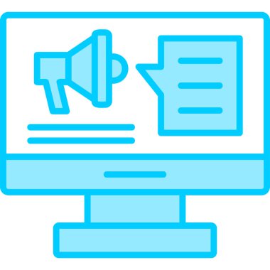 Bilgisayarda Dijital Kampanya. Web simgesi basit illüstrasyon