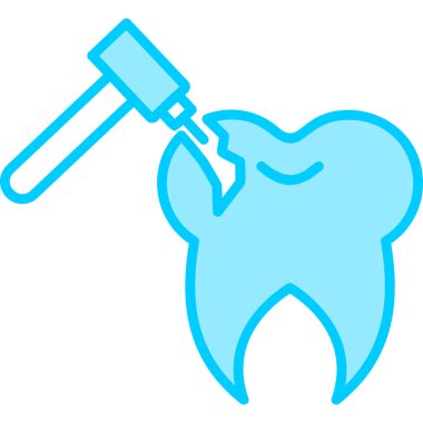 graphic cartoon art illustration of Tooth Drilling