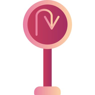 U Dönüş simgesi vektör illüstrasyonu