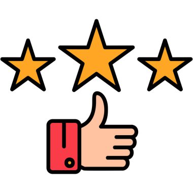 yıldız derecelendirme simgesi, vektör illüstrasyonu