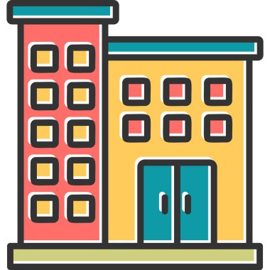 Bina. Web simgesi basit illüstrasyon