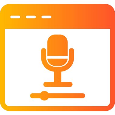 mikrofon, Çevrimiçi Kayıt Ağı simgesi Basit illüstrasyon