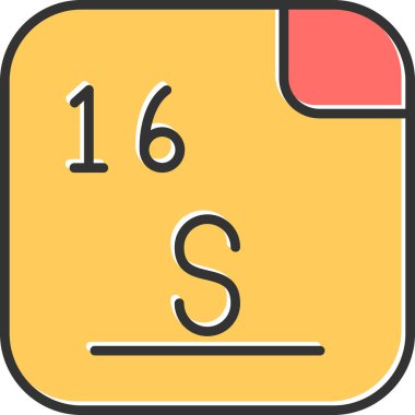 Sülfür, kimyasal element, ağ basit illüstrasyon