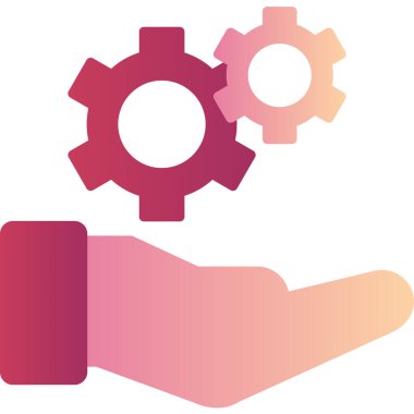 Ayarlama. Web simgesi basit bir illüstrasyon. el simgesinde çarklar 