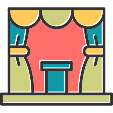 Sahne modern ikon vektör illüstrasyonu