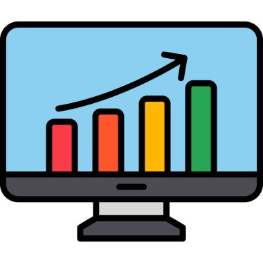 veri analiz grafiği. Basit web illüstrasyonu