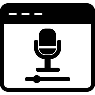 mikrofon, Çevrimiçi Kayıt Ağı simgesi Basit illüstrasyon