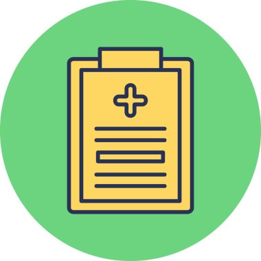 Tıbbi kayıt simgesi, modern tasarım illüstrasyonu