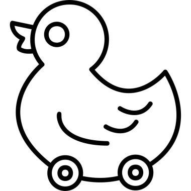 oyuncak ördek simgesi, vektör illüstrasyonu   