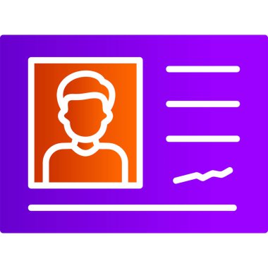 Kimlik kartı simgesi, vektör illüstrasyonu 