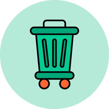 Trash bin icon, vector illustration simple design