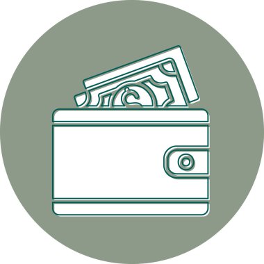 Cüzdan. Web simgesi basit illüstrasyon