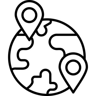 Dünya Turizm Ağı simgesi basit gösterim 