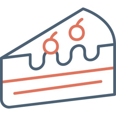 Pastanın çizimi, tatlı pasta yemeği. 