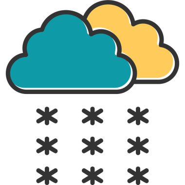 Kar yağışı. Web simgesi basit tasarım