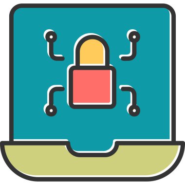 Fidye virüsü. Web simgesi basit illüstrasyon