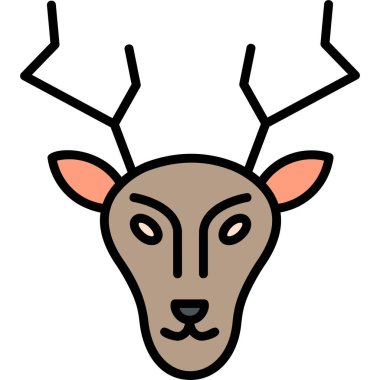 Geyik. Web simgesi basit illüstrasyon