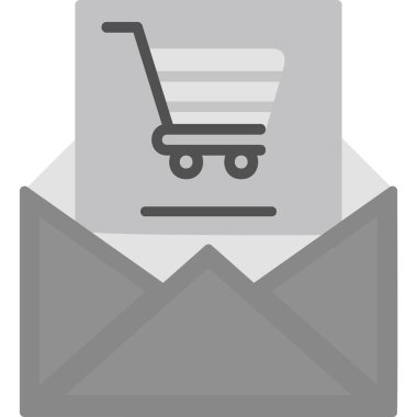 Alışveriş arabası ikonu. E- posta vektör illüstrasyonu 