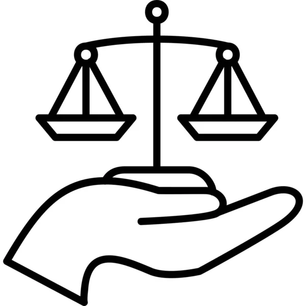 Векторная Икона Правосудия Концепция Права — стоковый вектор