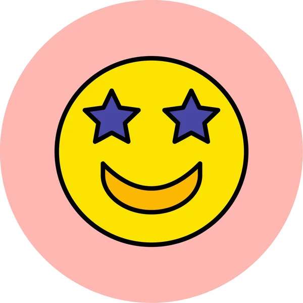 Smiley Spännande Emoticon Enkel Illustration — Stock vektor