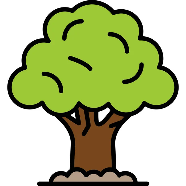 Grönt Träd Webbikon — Stock vektor