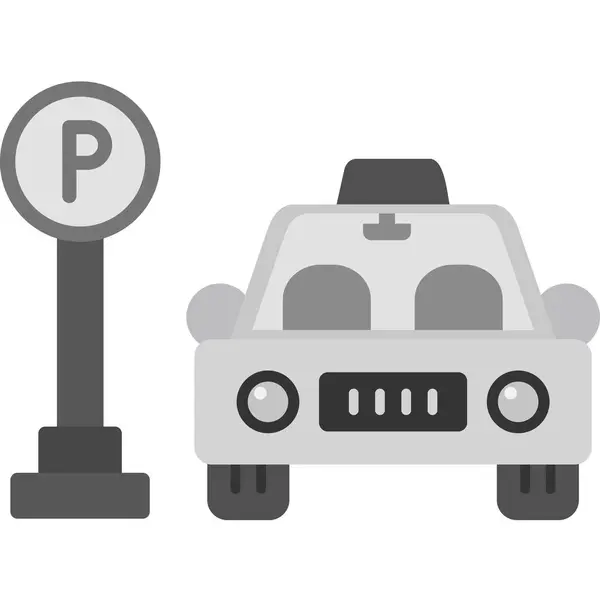 Parkeren Auto Kleur Vector Pictogram Plat Ontwerp — Stockvector