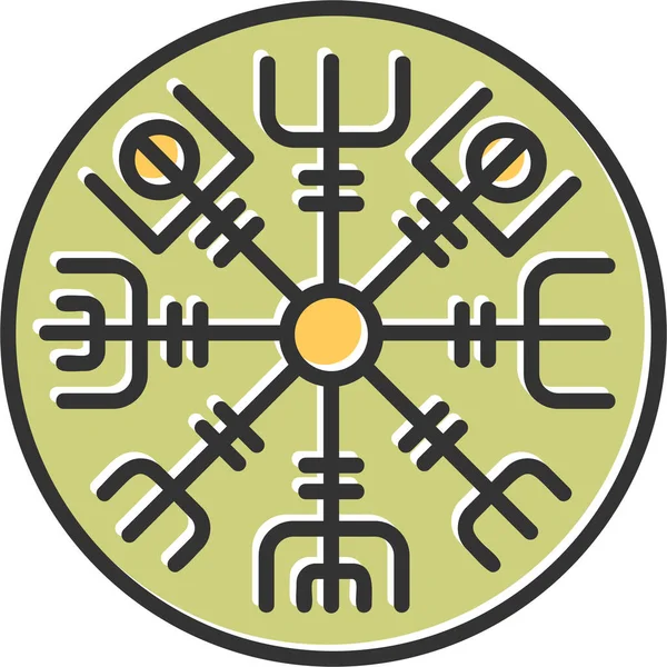 Viking Coin Vektor Icon Einfache Illustration — Stockvektor