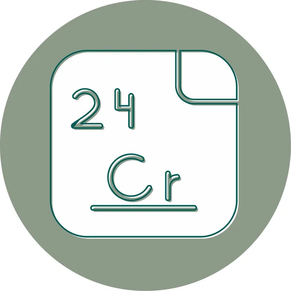 クロムはクロムと原子番号24の化学元素である これは群6における最初の元である 光沢があり 光沢があり 脆い遷移金属である ベクトルアイコン — ストックベクタ