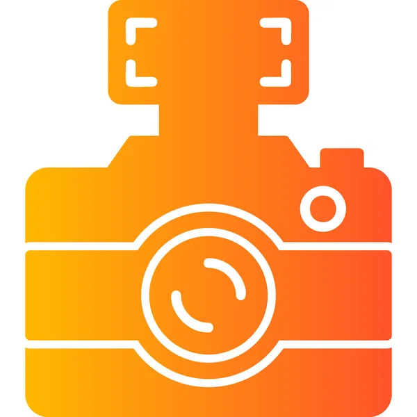 Kamera Symbol Orangefarbene Illustration Des Feuerspulenvektors — Stockvektor