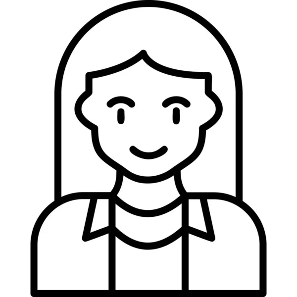 Frau Web Icon Vektor Illustration — Stockvektor