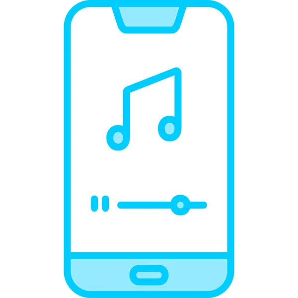 Ikona Mobile Music Player Digitální Ilustrace Zařízení Smartphone — Stockový vektor