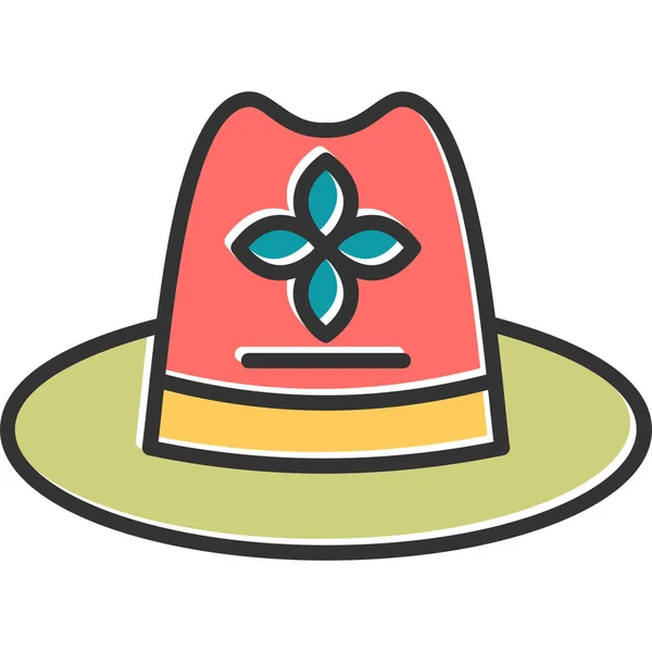 Sun Hat Icona Web Semplice Illustrazione — Vettoriale Stock