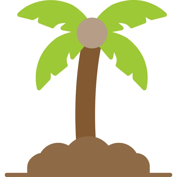 Tropik Palmiye Ağacı Web Simgesi — Stok Vektör